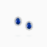 18K White Gold Sapphire Diamond Earrings
