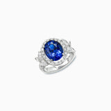 18K White Gold Sapphire & Diamond Ring