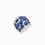 18K White Gold Sapphire & Diamond Ring