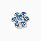 18K White & Black Gold Sapphire & Diamond Ring