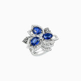 18K White & Black Gold Sapphire & Diamond Ring