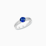 18K White Gold Sapphire & Diamond Ring