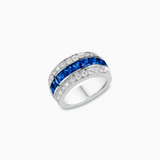 18K White Gold Sapphire & Diamond Ring
