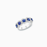 18K White Gold Sapphire & Diamond Ring