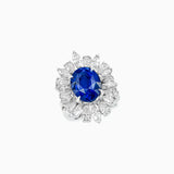 18K White Gold Sapphire & Diamond Ring