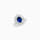 18K White Gold Sapphire & Diamond Ring