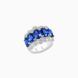 18K White Gold Sapphire & Diamond Ring