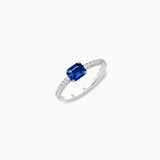 18K White Gold Sapphire & Diamond Ring