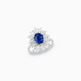 18K White Gold Sapphire & Diamond Ring