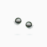 18K White Gold South Sea Pearl Diamond Earrings
