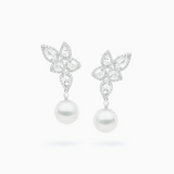 18K White Gold White South Sea Pearl Earrings