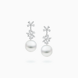 18K White Gold White South Sea Pearl Earrings