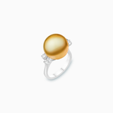 18K White Gold South Sea Pearl Diamond Ring