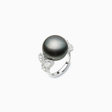 18K White Gold Black South Sea Pearl Ring