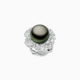 18K White Gold Black South Sea Pearl Ring