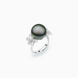 18K White Gold Black South Sea Pearl Ring