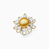 18K White & Yellow Gold Golden South Sea Pearl Ring