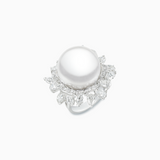 18K White Gold South Sea Pearl Diamond Ring