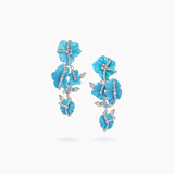 18K White Gold Turquoise & Diamond Earrings