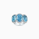 18K White Gold Aquamarine & Diamond Ring