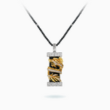 18K White, Yellow & Black Gold Diamond Pendant