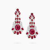 18K White & Rose Gold Ruby Diamond Earrings