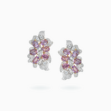 18K White & Yellow Gold , Color sapphire & Diamond Earrings