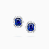 18K White Gold Sapphire Diamond Earrings