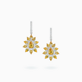 18K White & Yellow Gold Sapphire & Diamond Earrings