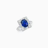 18K White Gold Sapphire & Diamond Ring