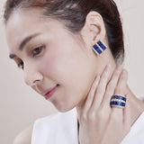 18K White Gold Sapphire & Diamond Ring