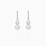 18K White Gold Akoya Pearl & Diamond Earrings