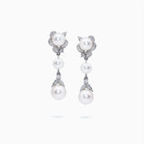 18K White Gold Akoya Pearl & Diamond Earrings