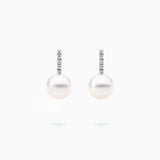 18K White Gold Akoya Pearl & Diamond Earrings