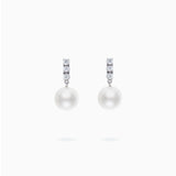 18K White Gold Akoya Pearl & Diamond Earrings