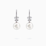 18K White Gold Akoya Pearl & Diamond Earrings