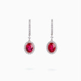 18K White & Rose Gold Rubellite & Diamond Earrings