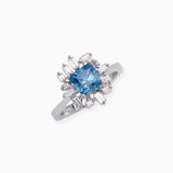 18K White Gold Aquamarine & Diamond Ring