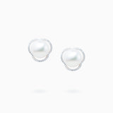 18K White Gold Akoya Pearl & Diamond Earrings