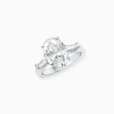 18K White Gold Oval Shaped Diamond Ring