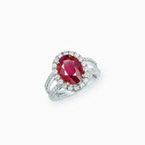 18K White & Rose Gold Ruby Diamond Ring