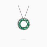 18K White & Black Gold Emerald & Diamond Pendant