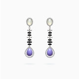 18K White Gold Jade & Diamond Earrings