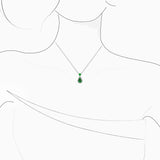 18K White Gold Jade & Diamond Pendant