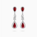 18K White & Rose Gold Ruby & Diamond Earrings