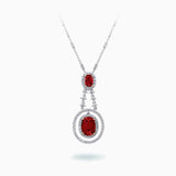 18K White & Rose Gold Ruby & Diamond Pendant