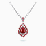 18K White & Rose Gold Ruby & Diamond Pendant