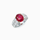 18K White & Yellow Gold Ruby & Diamond Ring