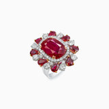 18K White & Rose Gold Ruby Diamond Ring