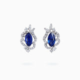 18K White Gold Sapphire Diamond Earrings